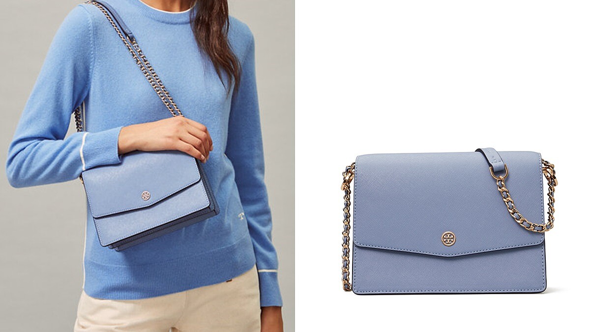 Tory Burch Robinson系列天空藍信封肩背包,NT16,900