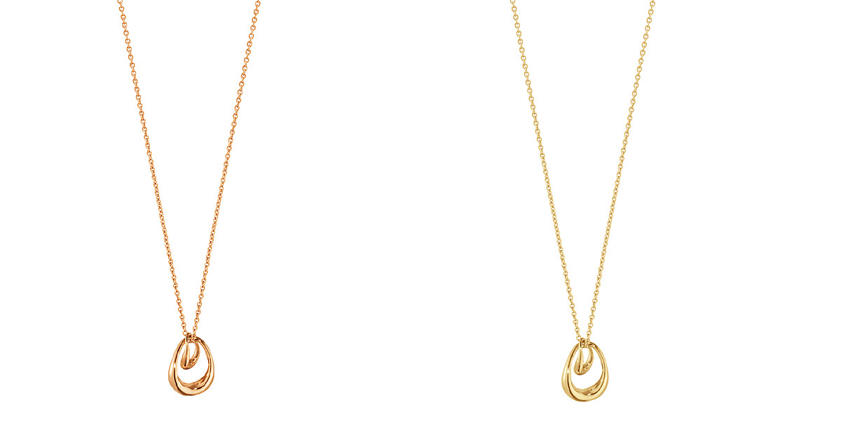 OFFSPRING系列18K玫瑰金鍊墜，NT31,400、18K金鍊墜，NT31,200。