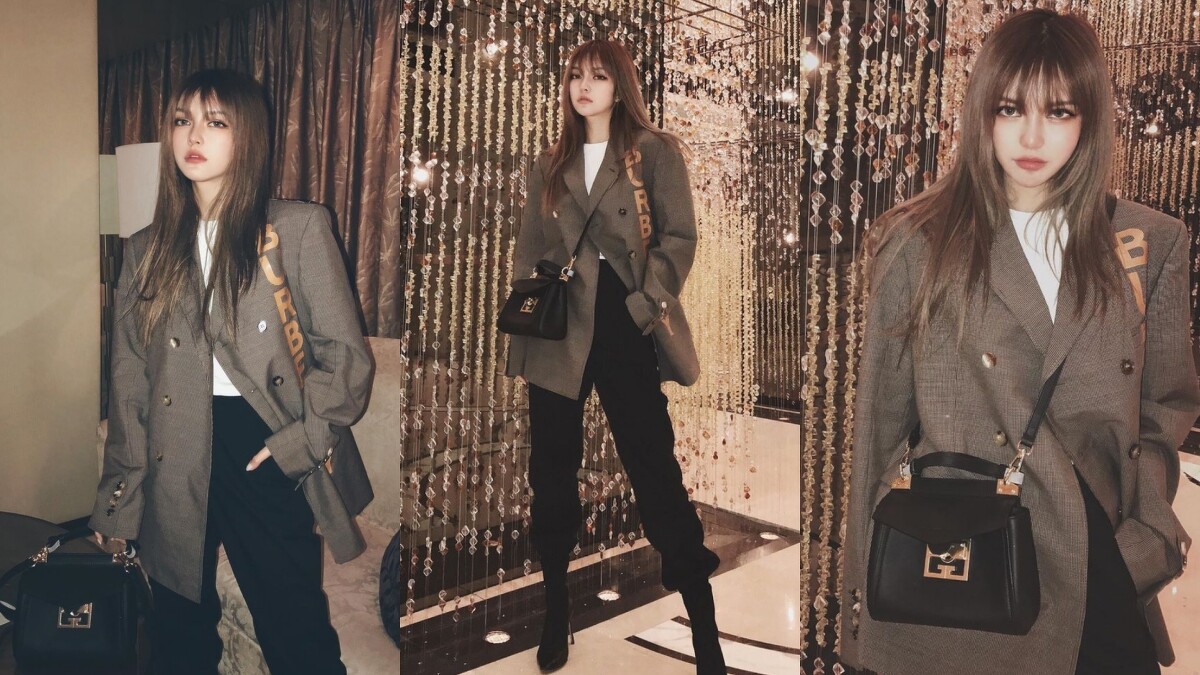 Burberry男裝西裝外套配Givenchy包款