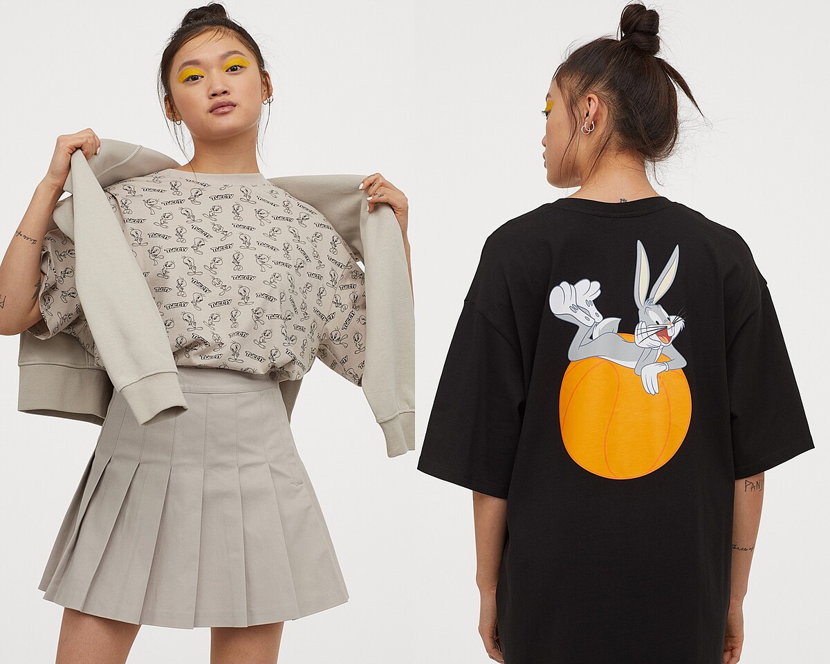 （左）上衣NT$499、短裙NT$699、（右）NT$499