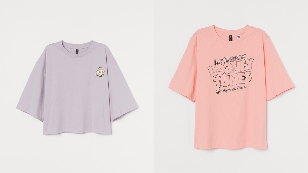 薰衣草紫上衣NT$249、粉色上衣NT$399