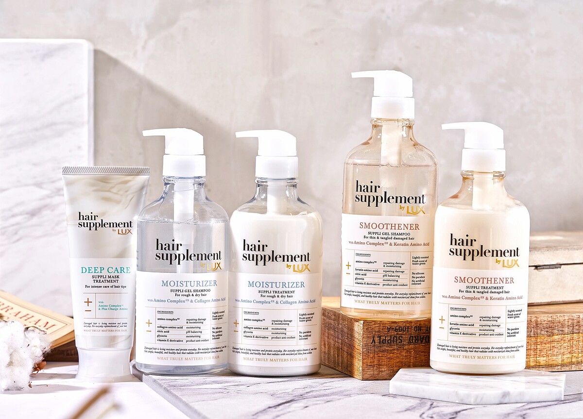 LUX髮の補給機能飲*全系列,為秀髮補給養分,為有髮絲困擾的女孩們帶來新希望,跟過往不同的包裝設計,時尚又文青,也豐富了居家生活的質感。