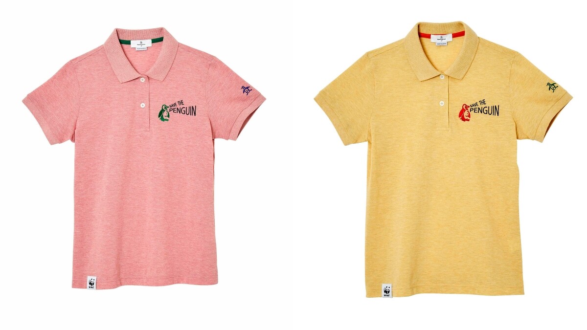 採用玫瑰染出粉紅色、向日葵染出黃色的拯救企鵝系列Polo衫（NT$7,690）