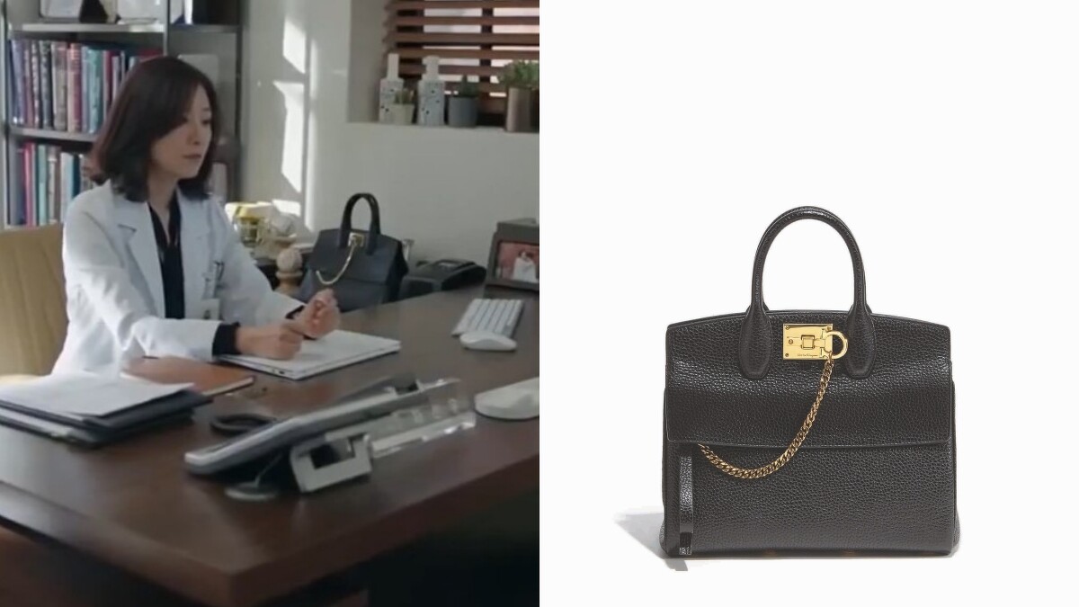 善雨同款:STUDIO黑色鹿皮提包中型尺寸(NT$92,900)