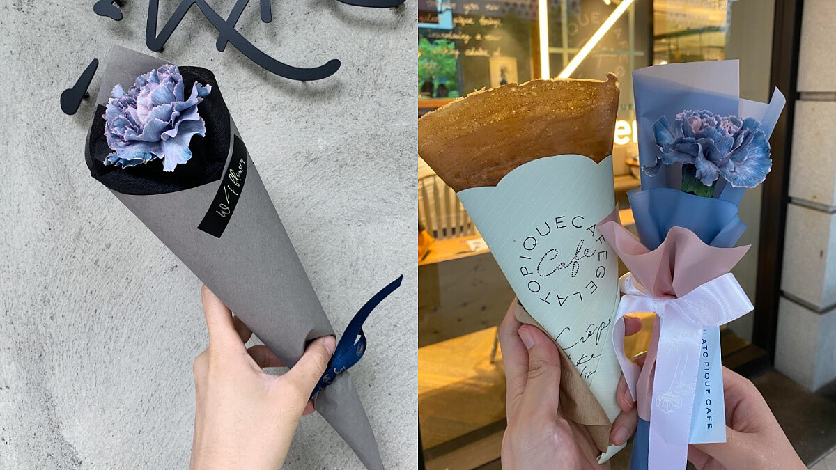 gelato pique café攜手《Wave Flower浪花》打造母親節午茶花禮!絕美染星夜康乃馨+法式可麗餅,這樣討媽咪歡心就對了