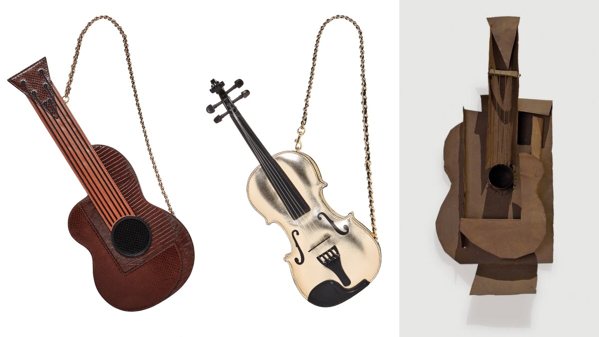 以《吉他》雕塑為靈感設計的小包