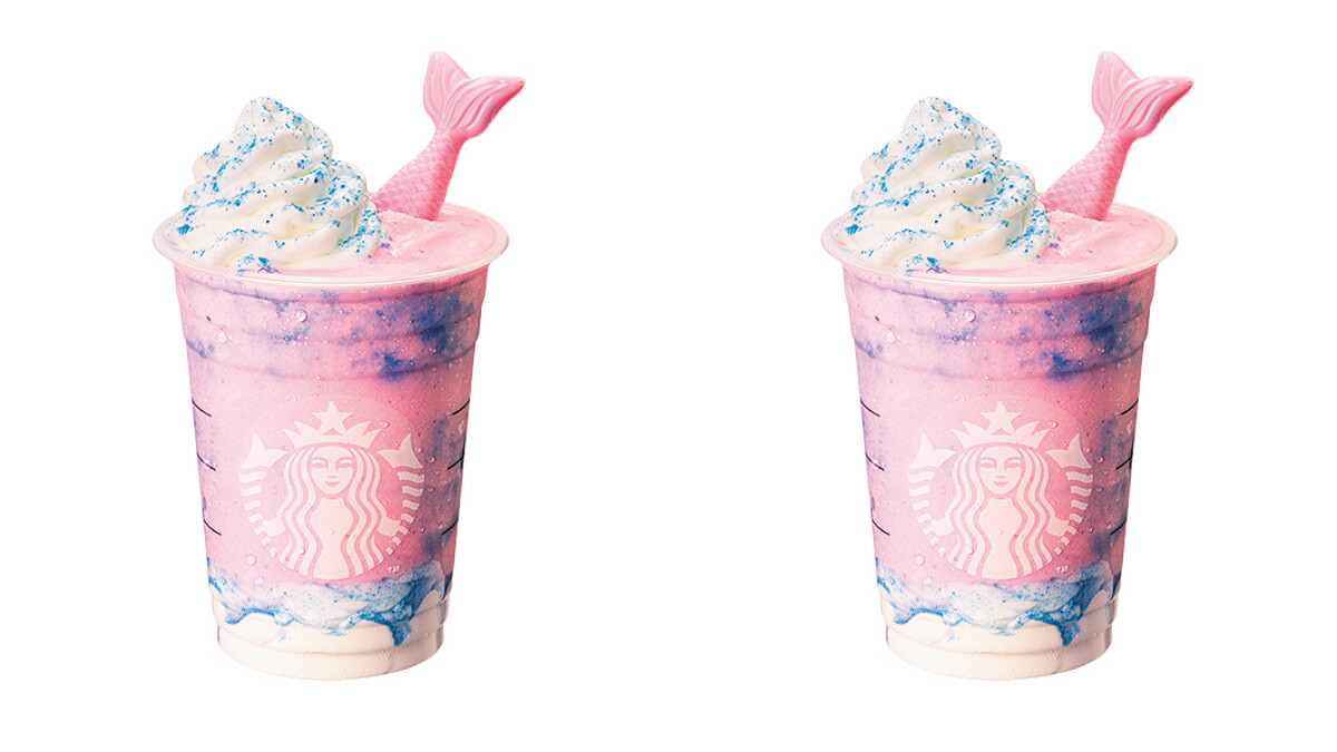 星巴克全新「魔幻美人魚星冰樂」口味太夢幻！繽紛粉紅色裝飾人魚尾巴，根本是公主手中那一杯