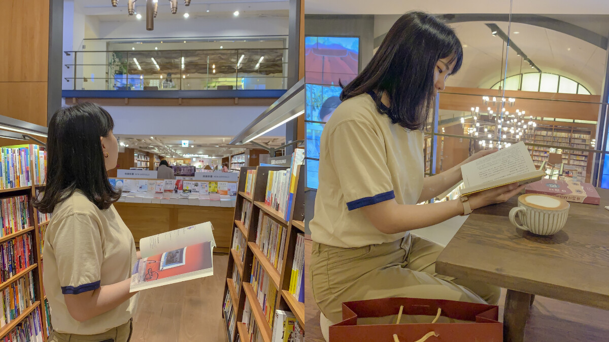 誠品生活南西5+F「享蒔光」閣樓空間首度亮相，不論是由5樓書店抬頭，或由5+F空間向下看，皆能互相遙望。