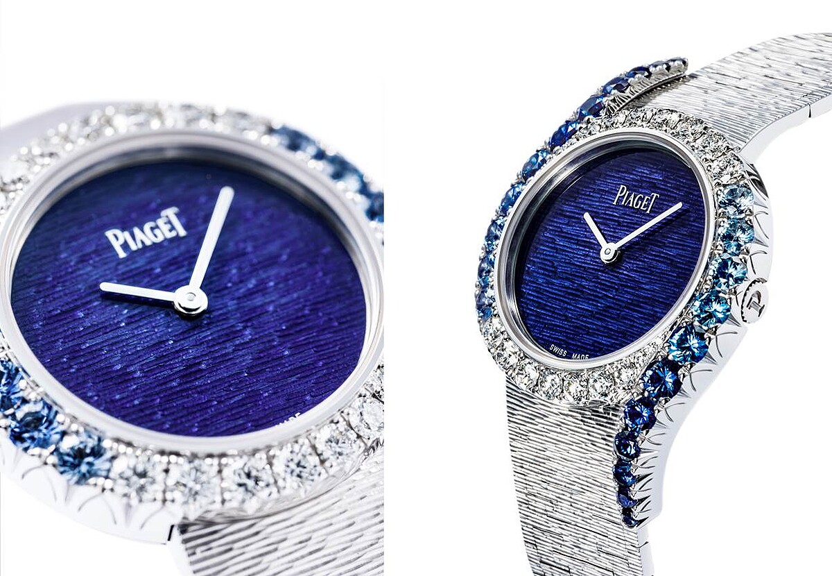 PIAGET Limelight Gala系列18K白金漸層藍寶石鑲鑽高級珠寶腕錶