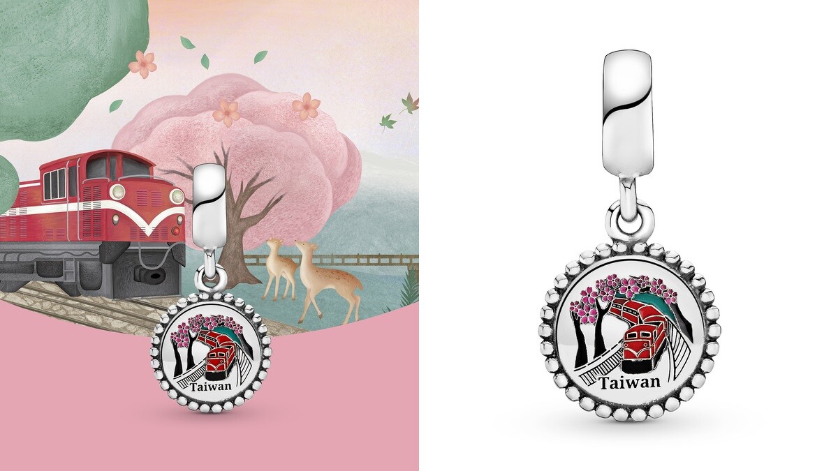 [Pandora 台灣限定款] 鐵道小火車925銀琺瑯吊飾，NT2,080