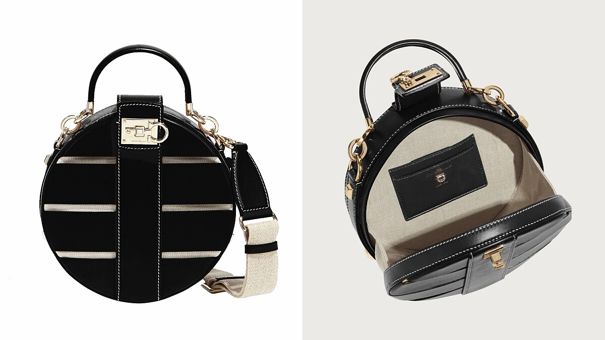 Studio 黑色小牛皮圓包(NT$79,900)