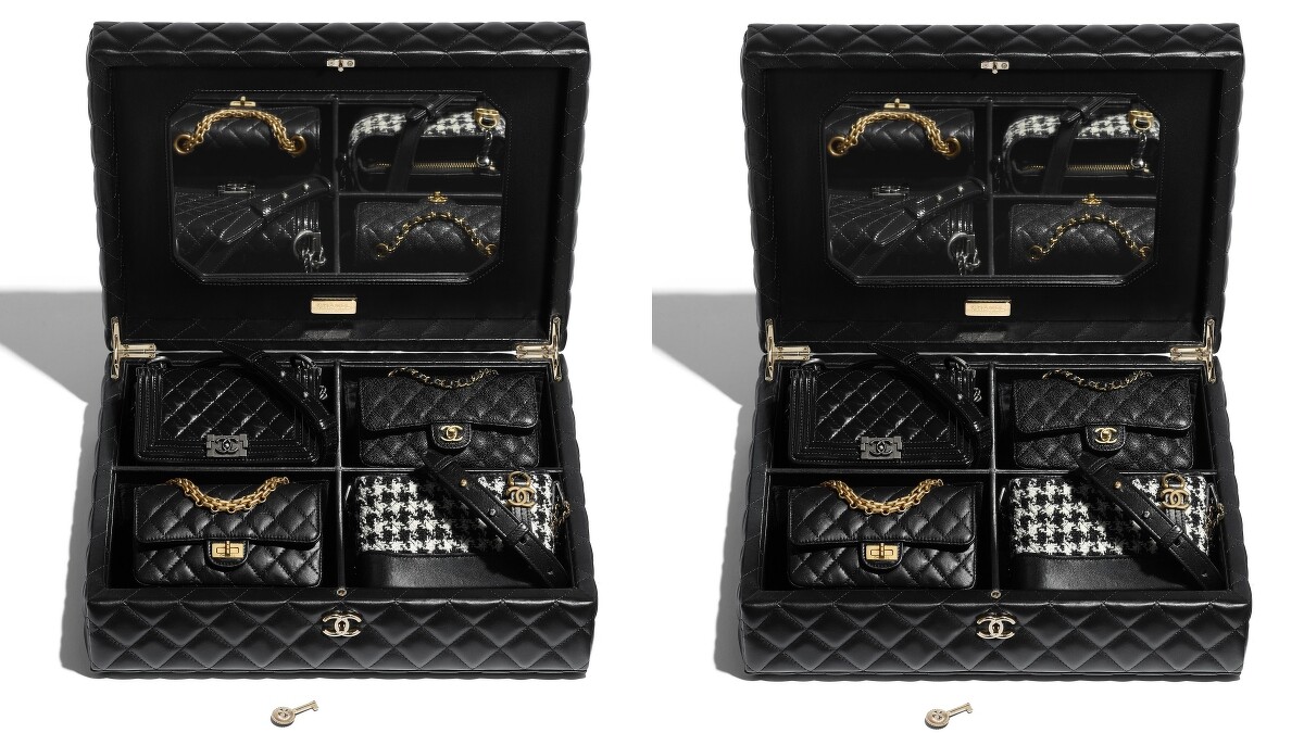 裝有四款 Chanel （香奈兒）經典包款的 Gift Box 組合，參考售價NT$855,000