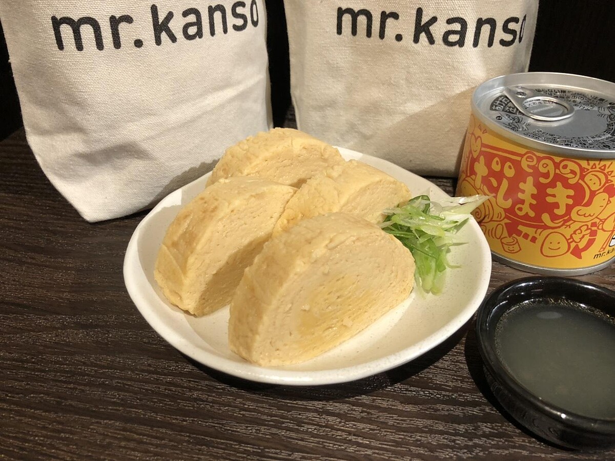 日本最大罐頭酒吧「mr.kanso」｜世界第一個玉子燒罐頭「京都高湯玉子燒」｜推薦價299元。