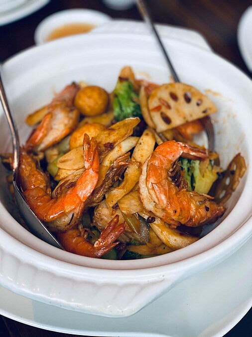 香辣鮮蝦筊白筍乾鍋