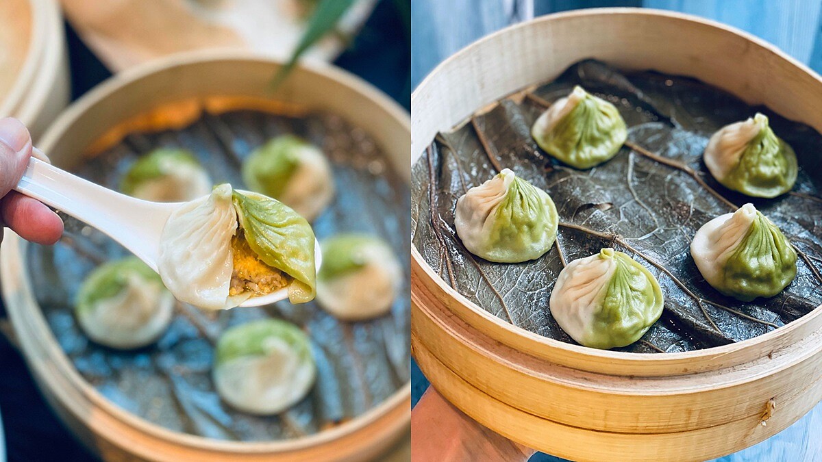 《樂天皇朝》全新推出端午「台灣粽口味小籠包」！白綠雙色迷你登場，每一顆都吃得到鹹蛋黃、五花肉