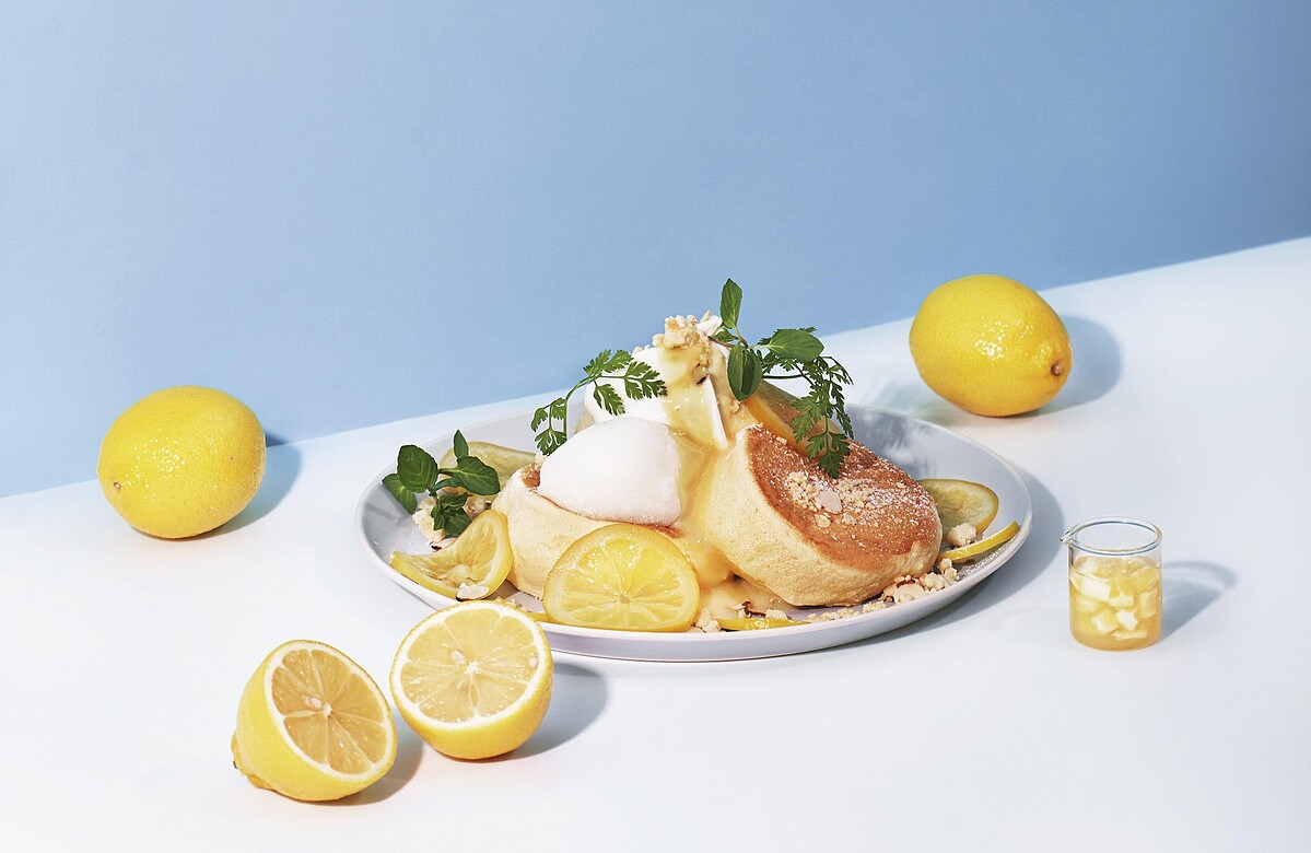 誠品生活南西｜FLIPPER&rsquo;S｜期間限定奇蹟的舒芙蕾鬆餅「檸檬乳酪」｜推薦價350元。