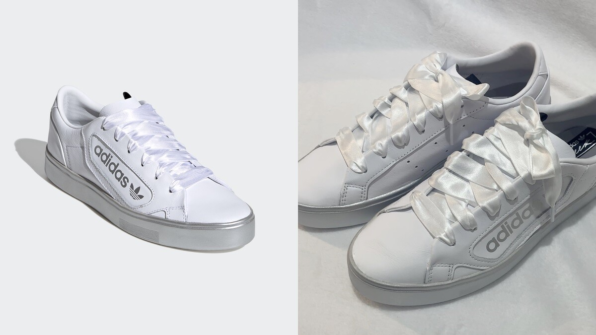 adidas Originals Sleek銀色球鞋，NT3,290