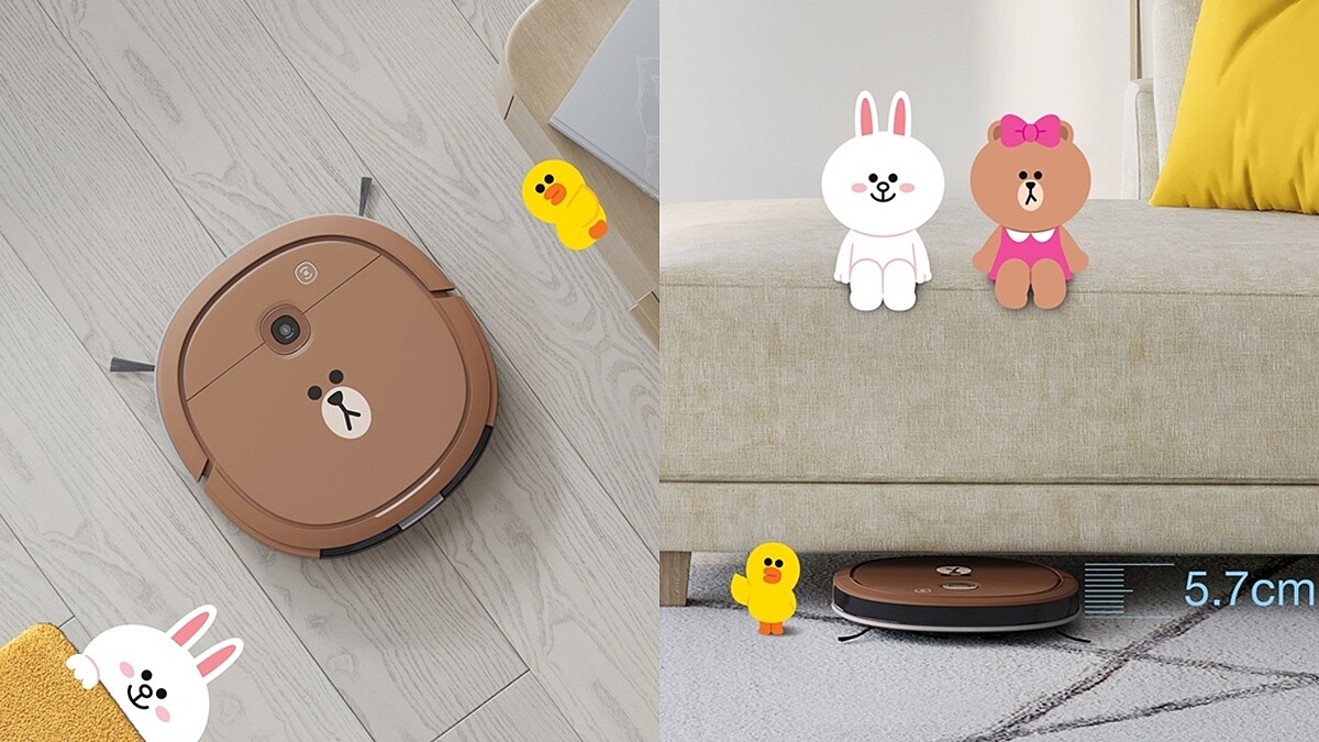 史上最可愛掃地機器人！科沃斯聯名LINE FRIENDS推出「熊大掃拖機器人」，超萌表情、輕薄外型正中少女心，從此愛上打掃