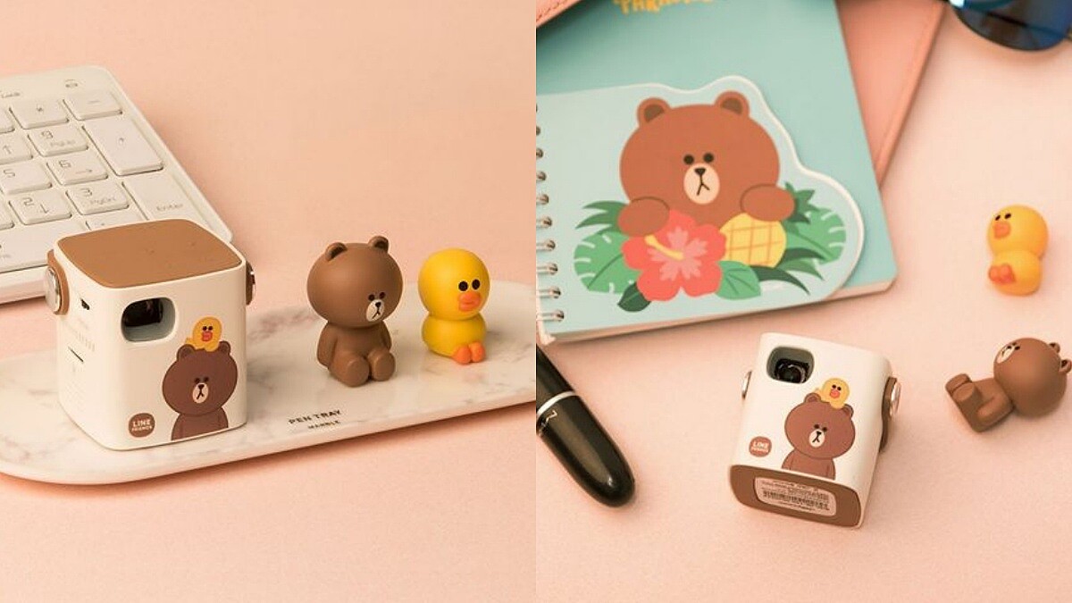 追劇必備！韓國推迷你「熊大投影機」只有4公分超輕巧，帶去露營、躺著追劇超便利