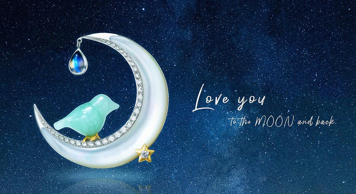 林曉同月亮青鳥胸針墜飾兩用作品