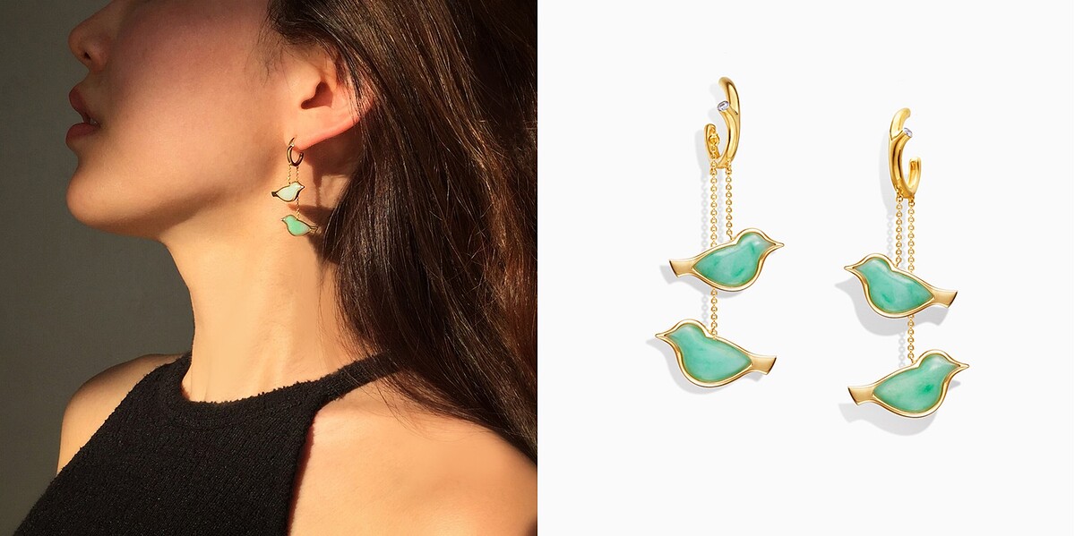 林曉同青鳥耳環