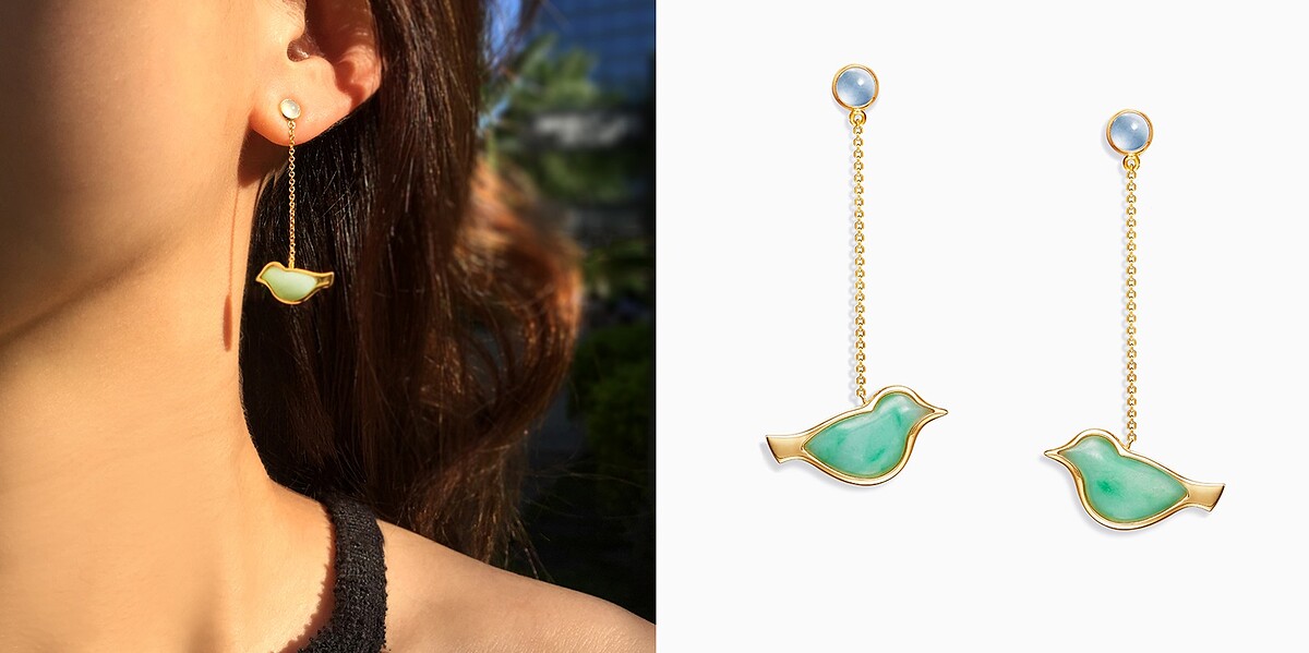 林曉同青鳥耳環