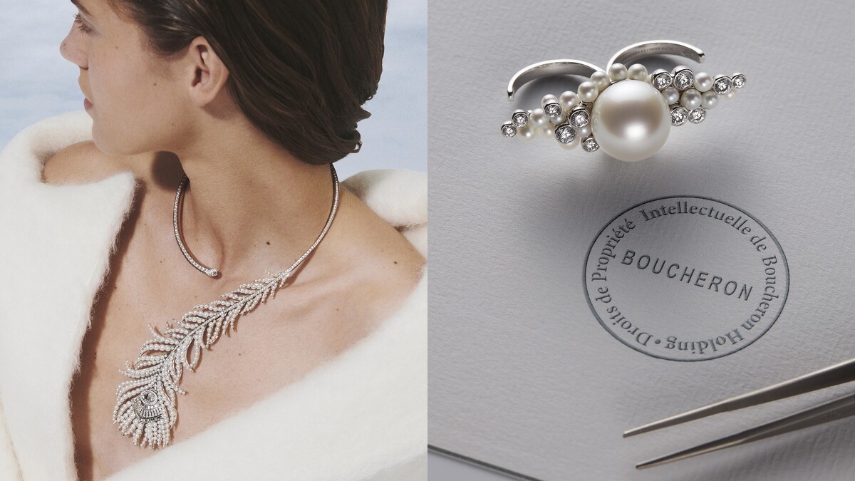Boucheron寶詩龍2020年全新Contemplation系列Perles de Plume主題問號項鍊與戒指