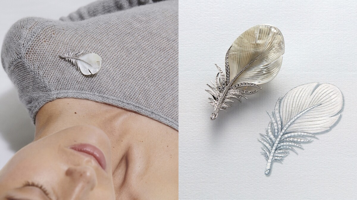 Boucheron寶詩龍2020年全新Contemplation系列Caresse de Plume主題胸針