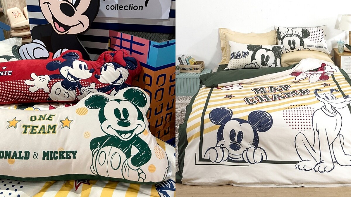 米奇陪你過夏天！HOLA X 迪士尼推12款運動米奇居家小物，三角靠墊、運動毛巾、玻璃水杯，為酷暑注入滿滿活力