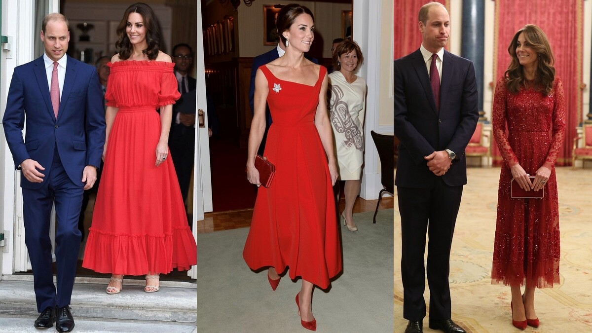 紅色系凱特王妃 Kate Middleton 洋裝穿搭風格：紅色系