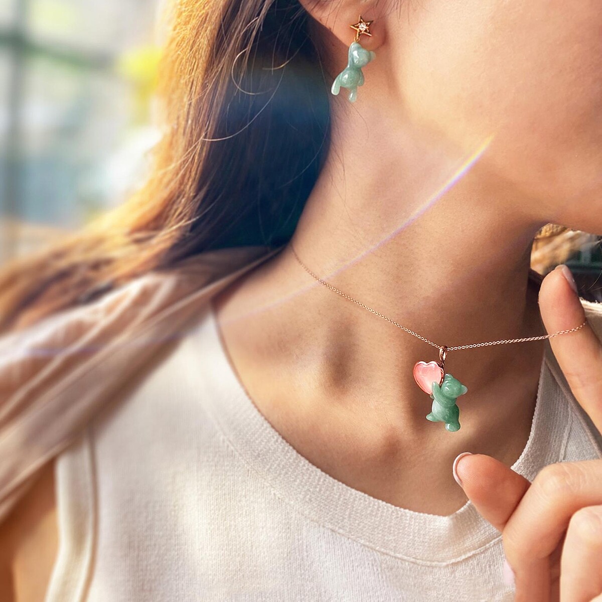 林曉同「陪伴玉熊」系列星星熊耳環、愛心熊墜飾