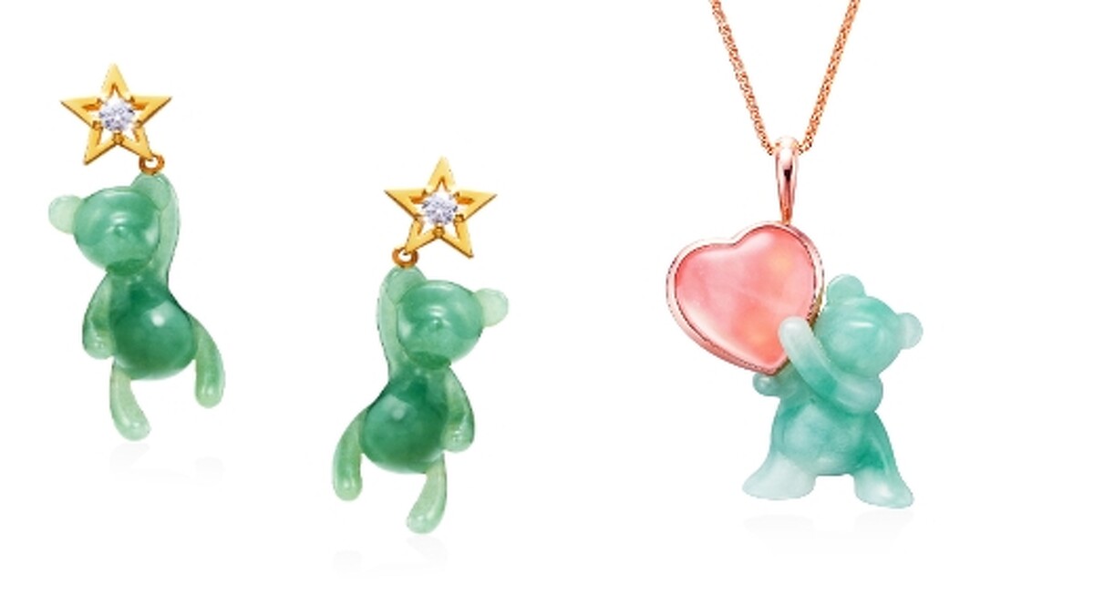 林曉同「陪伴玉熊」系列星星熊耳環、愛心熊墜飾