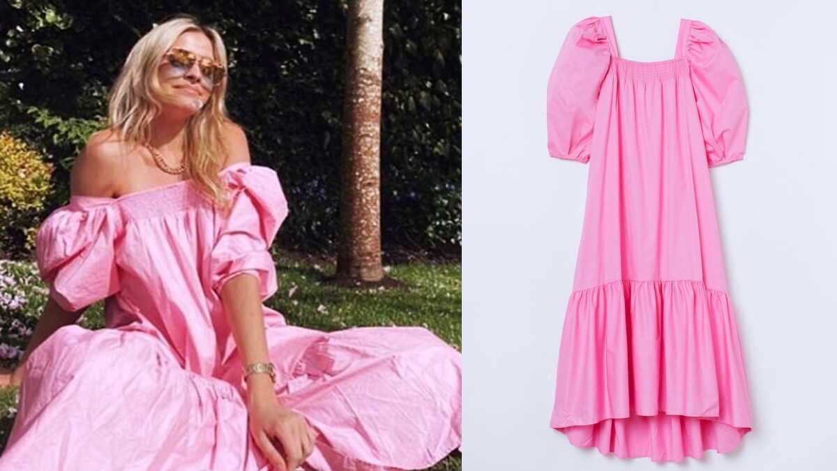 H&M Puff-Sleeved Cotton Dress