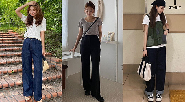 ※ 盡量避免飽和亮色系的下半身，容易膨脹、放大缺點。