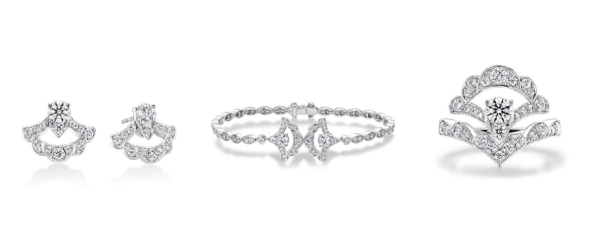 LORELEI REVERIE系列白K金鑽石耳環、白K金鑽石手鍊、白K金鑽石戒指
