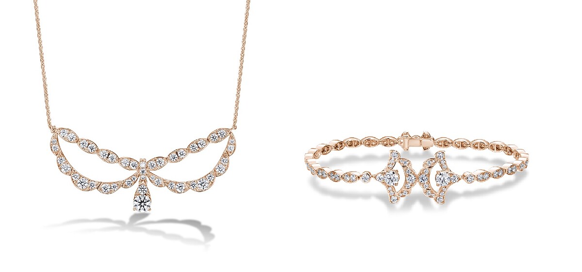 LORELEI REVERIE系列玫瑰金鑽石項鍊、玫瑰金鑽石手鍊