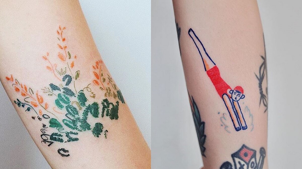彩色刺青正夯！極簡風、蠟筆筆觸、素描設計...多樣繽紛刺青參考大彙整！