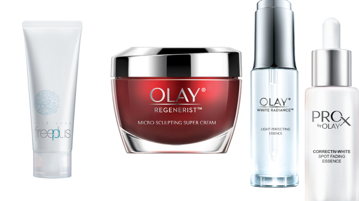 洗卸首獎:freeplus溫和淨潤皂霜 / 抗老首獎:OLAY 新生高效緊緻護膚霜 / 美白雙首獎:OLAY OLAY ProX 亮潔皙顏透白精華;OLAY 高效透白光塑淡斑精華