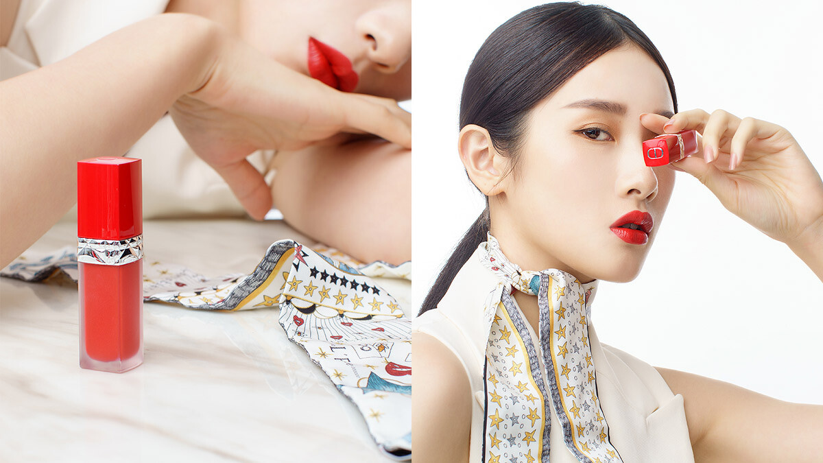 迪奧超惹火絲絨唇露999一抹即絲滑的質地，展現出零唇紋又飽滿大人系美唇。