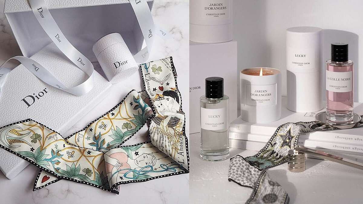 Dior絲巾、唇膏和香水一次買齊，還送迷你唇彩！Dior線上旗艦店根本就是女人夢幻購物天堂～該暗示老公買禮物囉