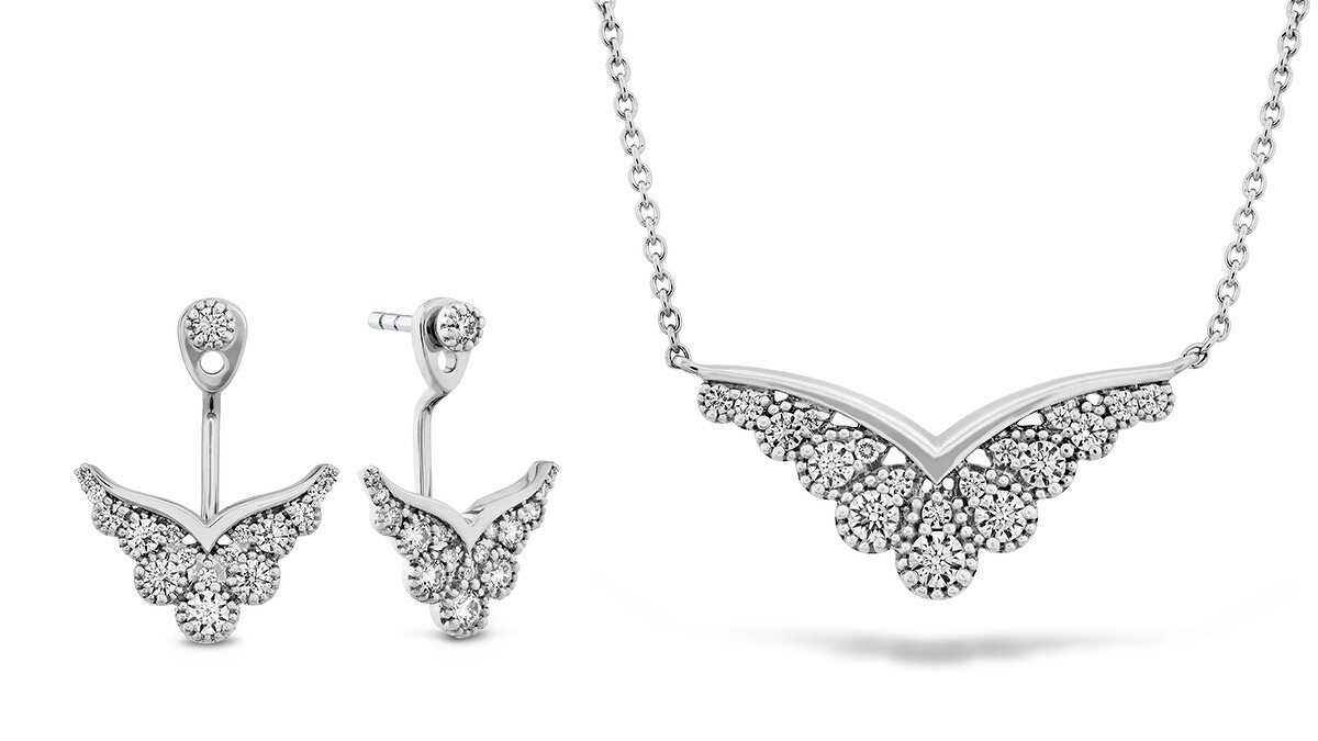 BEHATI SILHOUETTE白K金鑽石耳環、BEHATI SILHOUETTE白K金鑽石項鍊