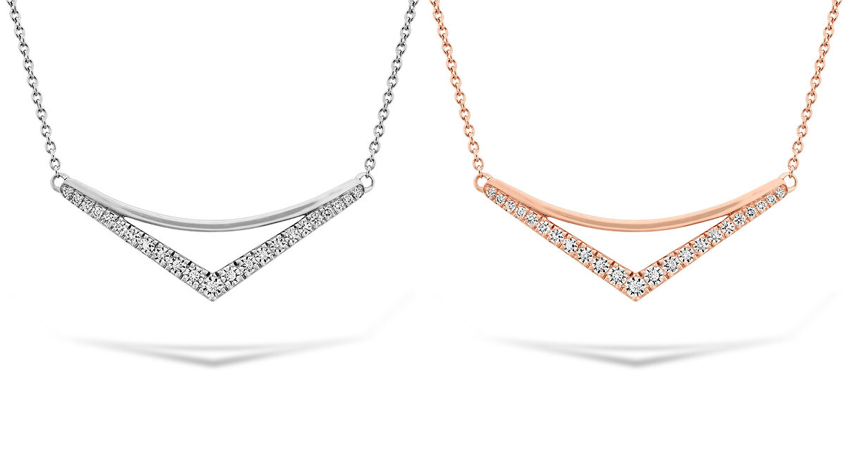 HARLEY SILHOUETTE白K金鑽石項鍊、HARLEY SILHOUETTE玫瑰金鑽石項鍊