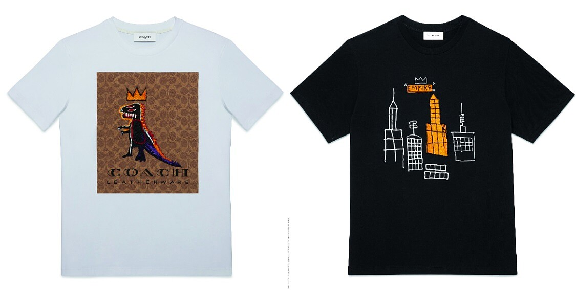 (左)Coach x Jean-Michel Basquiat聯名系列T-shirt，NT5,900、(右)Mecca Tshirt，NT 5,900。