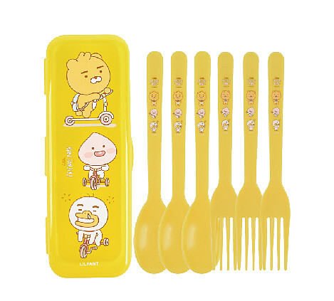 KAKAO friends黃色餐具組