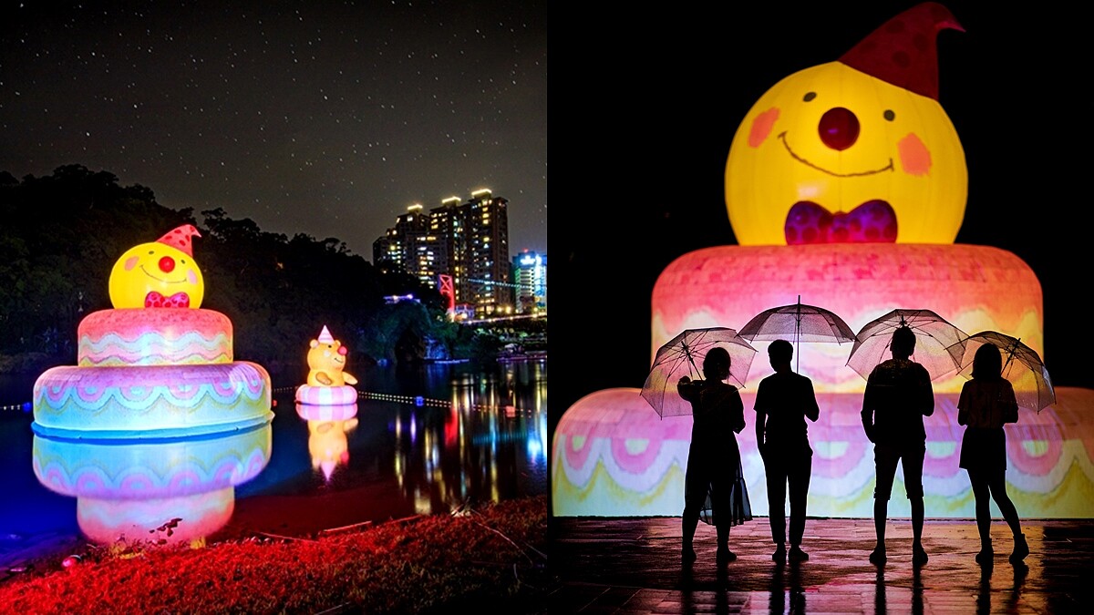 15米高「幾米月亮」回來了！2020碧潭地景藝術「向月亮許願」登場，蛋糕上有顆暖黃月亮，還有小兔子、小熊超療癒