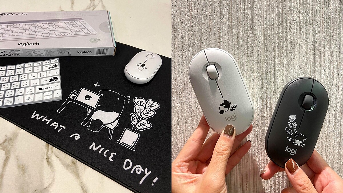 上班再也不憂鬱！羅技LogitechX馬來貘推聯名鵝卵石滑鼠、藍芽無線鍵盤，厭世神情、下班一秒逃跑太有共鳴