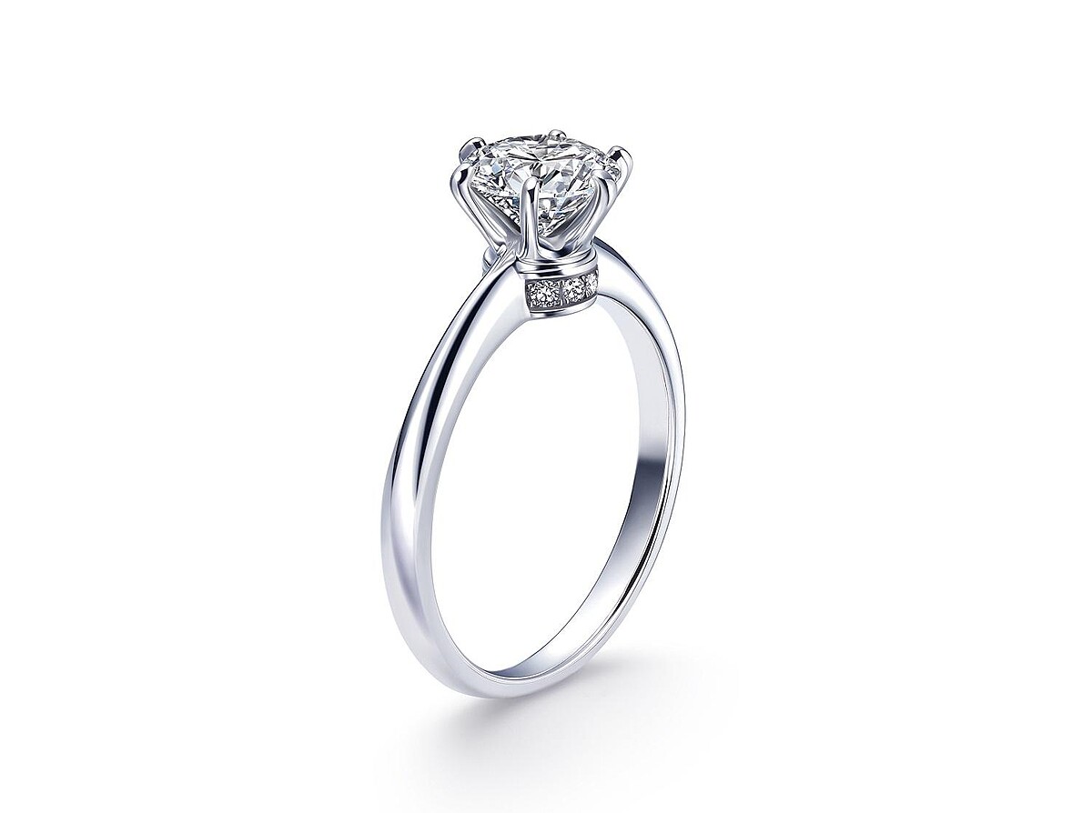 點睛品 Promessa 18K 白金「伯爵小皇冠」鑽石戒指