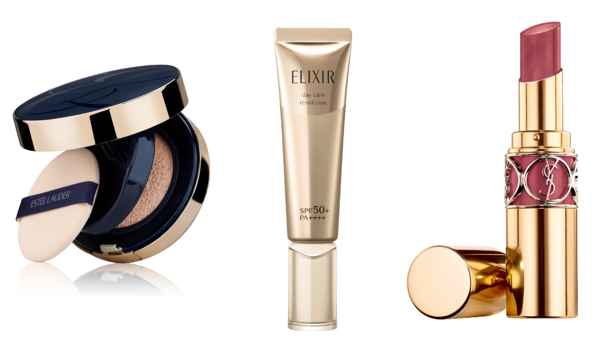 靚透底妝(首獎)：雅詩蘭黛 粉持久完美持妝氣墊粉餅SPF45PA+++ 30ml / 防禦隔離(首獎)：怡麗絲爾 多效彈潤美肌乳 T+_ SPF50+PA++++ 35mL / 唇頰眼妝 (首獎)：YSL 情挑誘光水唇膏 #91 前衛赤裸 NUDE AVANT-GARDE