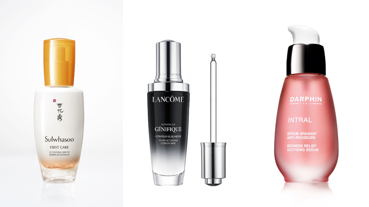 修護調理 (新星賞)：雪花秀 潤燥養膚精華 / 修護調理 (首獎)：蘭蔻 超未來肌因賦活露 / 舒緩保濕 (首獎)：朵法 全效舒緩精華液