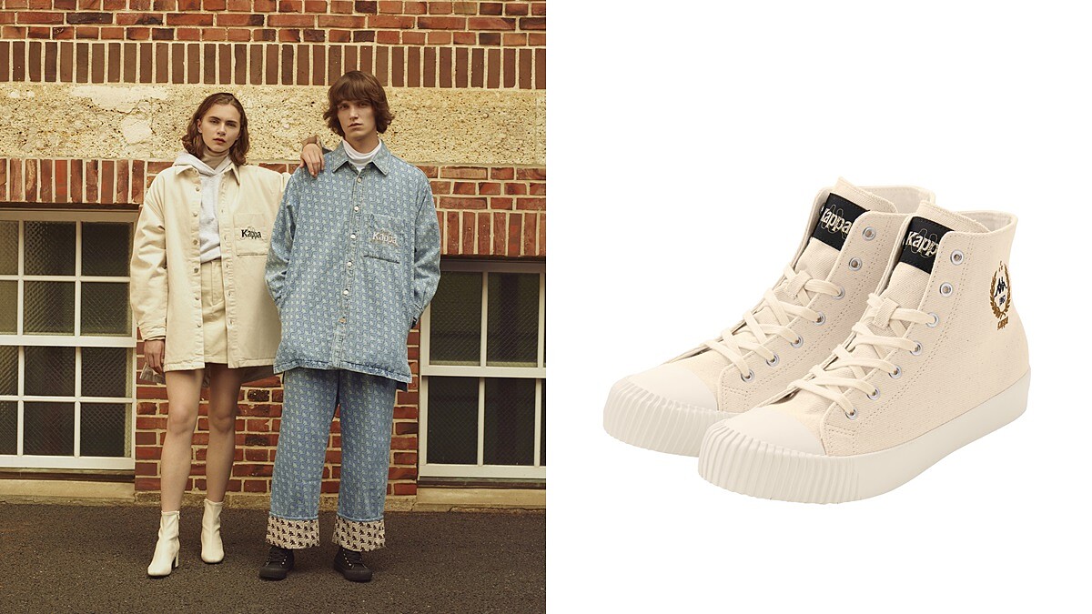 GU攜手權志龍愛穿的運動品牌Kappa打造聯名系列，這雙背靠背帆布鞋居然不用千元